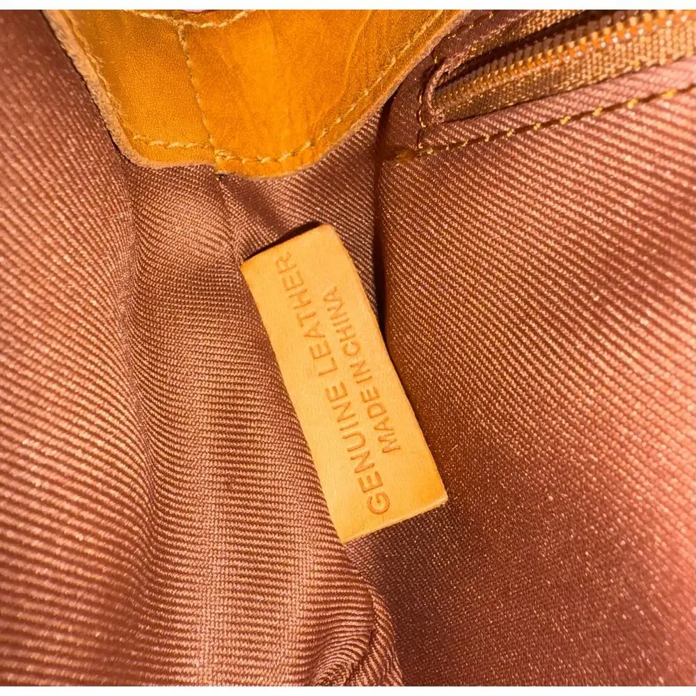 FOSSIL vintage bamboo leather bag